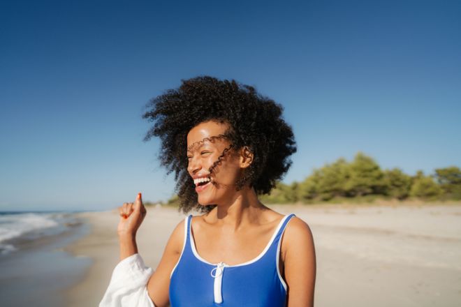 Summer portrait of a beautiful African American woman