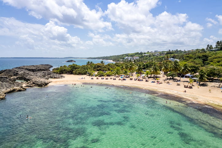 Mar Chiquita Beach vacation at the Caribbean Sea aerial view photo in Manati, Puerto Rico