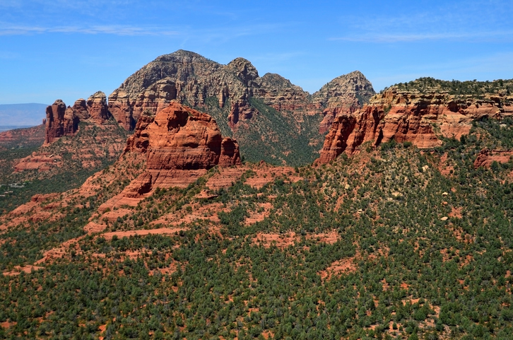 Aerial View Red Rock Country surrounding Sedona Arizona