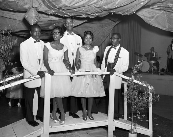 Students photographed during a prom event