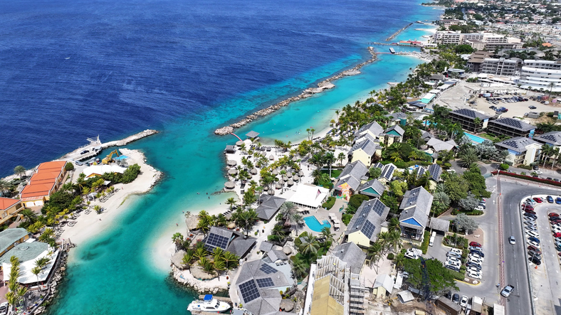 Caribbean Beach At Willemstad In Netherlands Curacao.
