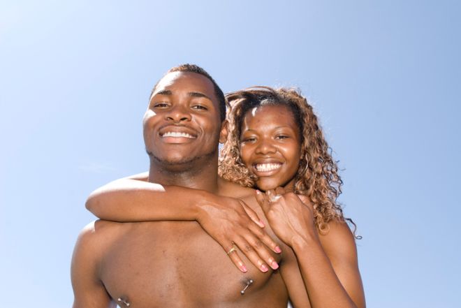 African American Couple Embracing