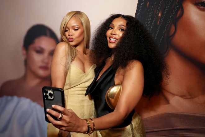 Rihanna Celebrates New Fenty Beauty Soft'Lit Foundation in LA