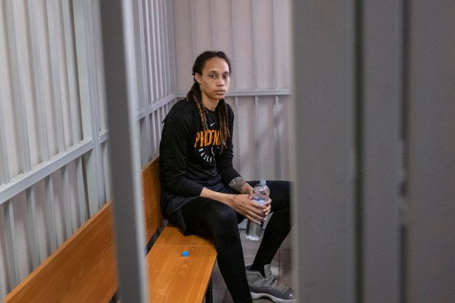 MOSCOW, RUSSIA - JULY 27: Brittney Griner in Russian court in M