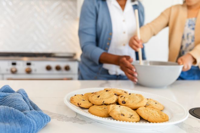Homemade Chocolate Chip Cookies Baking with Family