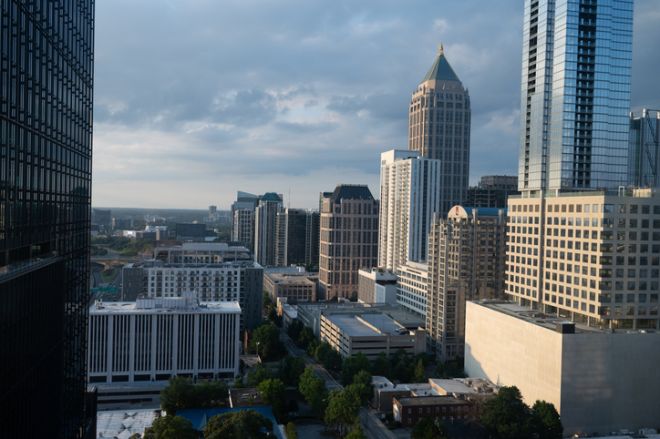 Atlanta downtown skyline at golden hour